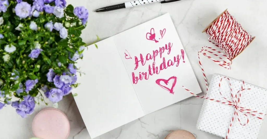Easy Birthday Card Drawing Ideas For Heartfelt Cards 2024 4 folded card with text for Easy Birthday Card Drawing Ideas