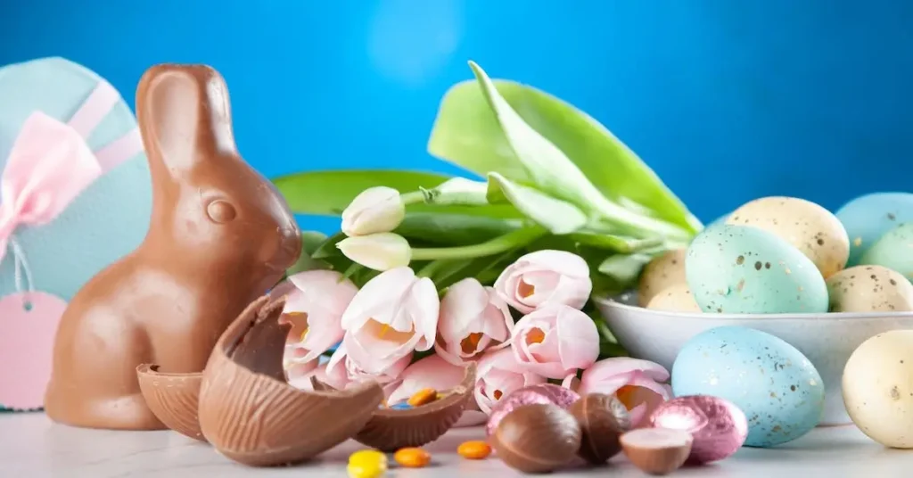 100+ Easter Drawing Ideas: Hop into new Egg-citing Drawing Ideas 2025 2 chocolate easter bunny and eggs as easter drawing ideas