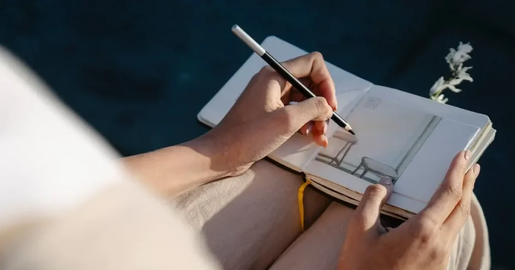 50+ Colored Pencil Drawing Ideas: Spark Your Creativity With These Fun Themes 2024! 8 drawing in a sketch book as Colored Pencil Drawing Ideas