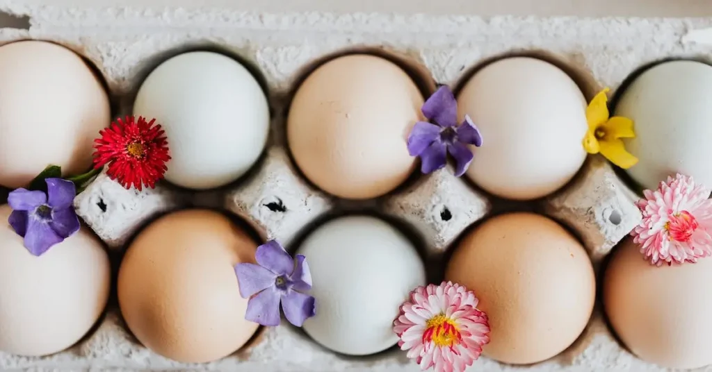 100+ Easter Drawing Ideas: Hop into new Egg-citing Drawing Ideas 2025 4 eggs with flowers as easter drawing ideas