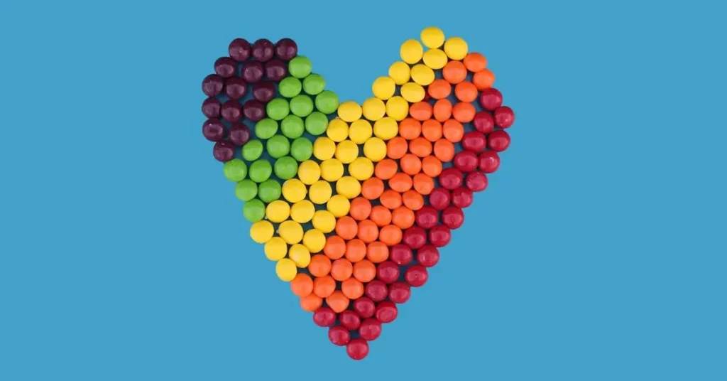 Heart Drawing Ideas: Unleash Your Creativity with These Lovely Designs 2024 3 heart from skittles as heart drawing ideas