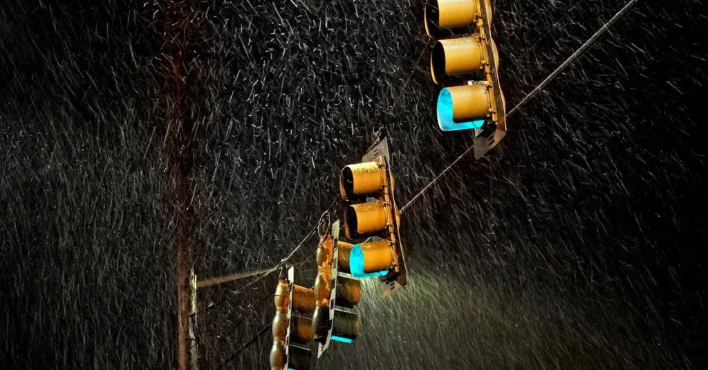 Discover the Ultimate List: 160 Nature Drawing Ideas! 10 traffic lights in a storm as nature drawing ideas