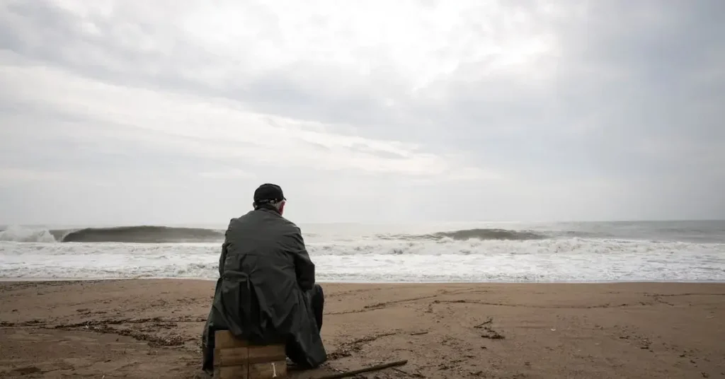 Discover the Ultimate List: 160 Nature Drawing Ideas! 4 man looking at the sea as nature drawing ideas