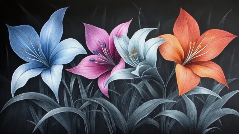 Night and Bright: 30 Stunning Black Paper Drawing Color Ideas! 1 black paper drawing color ideas flowers