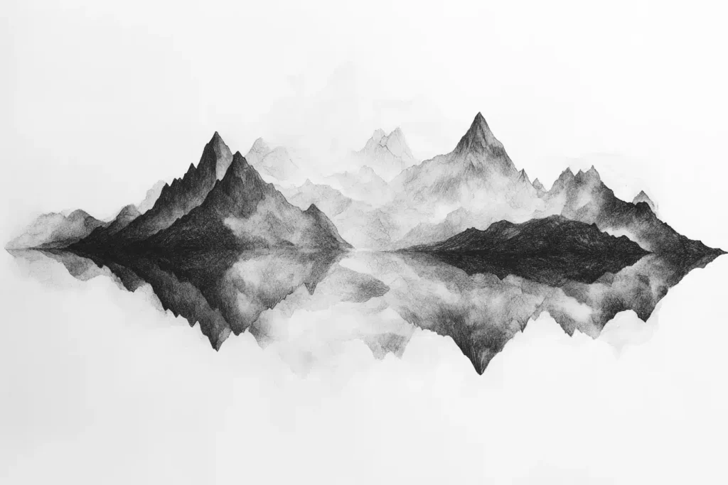 60 Bold Abstract Pencil Drawing Ideas Every Modern Artist Must Read! 3 Abstract Pencil Drawing Idea Mountain