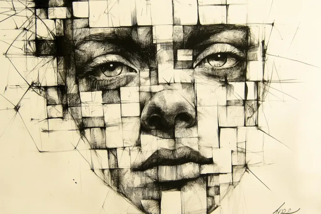 60 Bold Abstract Pencil Drawing Ideas Every Modern Artist Must Read! 8 Abstract Pencil Drawing Idea human face