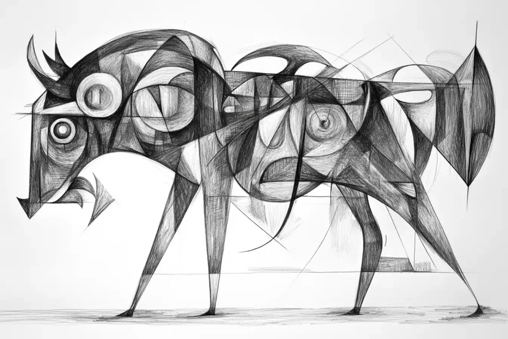 60 Bold Abstract Pencil Drawing Ideas Every Modern Artist Must Read! 6 Abstract Pencil Drawing Idea animal