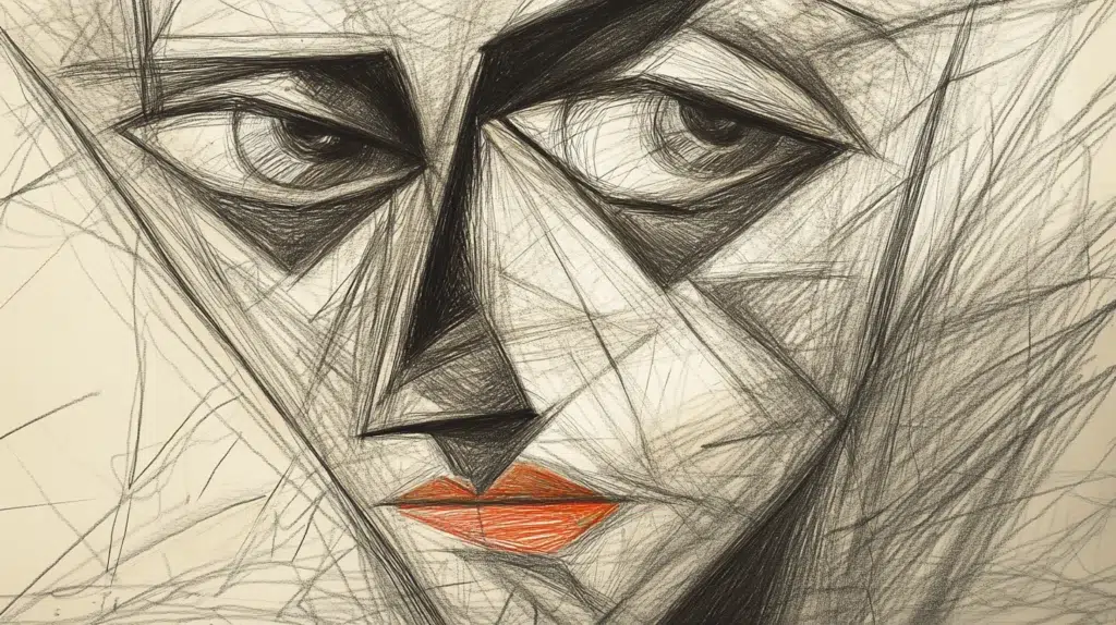 How to Create Cubism Drawings (Even If You’ve Never Tried It Before) 4 cubism drawing red lips